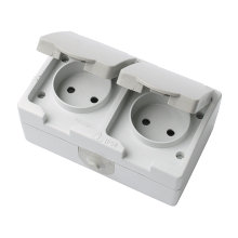 Stikkontakt m/jord dobbelt stænktæt - Elworks